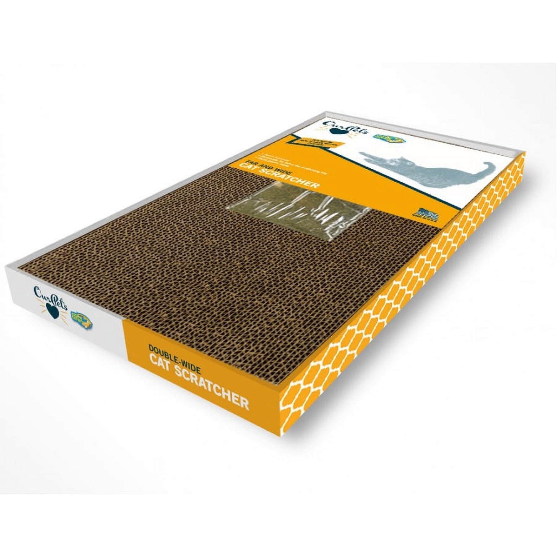 Pet Zone Cat Scratcher Double Wide Corrugated Scratcher Black