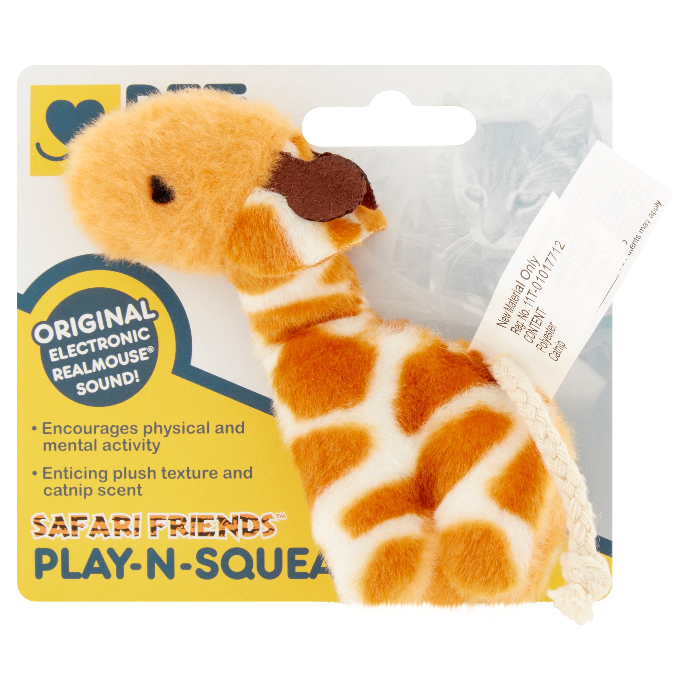 Pet Zone Safari Friends Play-N-Squeak Cat Toy - Walmart.com