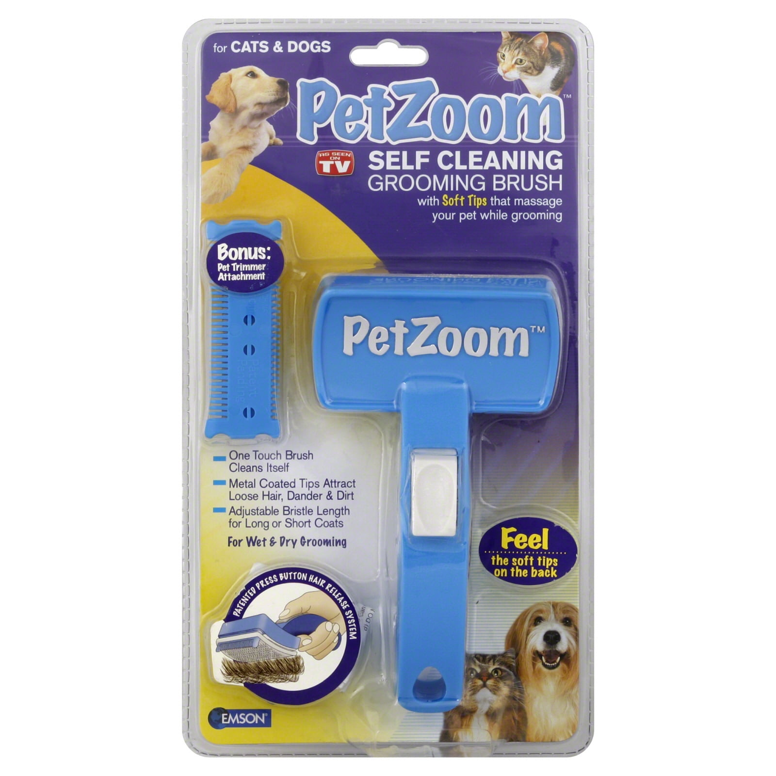 Petzoom self cleaning grooming brush sales