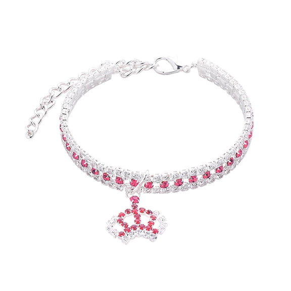 Pet accessories | Gold Chain Dog Necklace in Cuban Link Style Heavy Duty Chew-Proof Metal Chain for Medium to Large Dogs Multiple Length Options, M, Pink