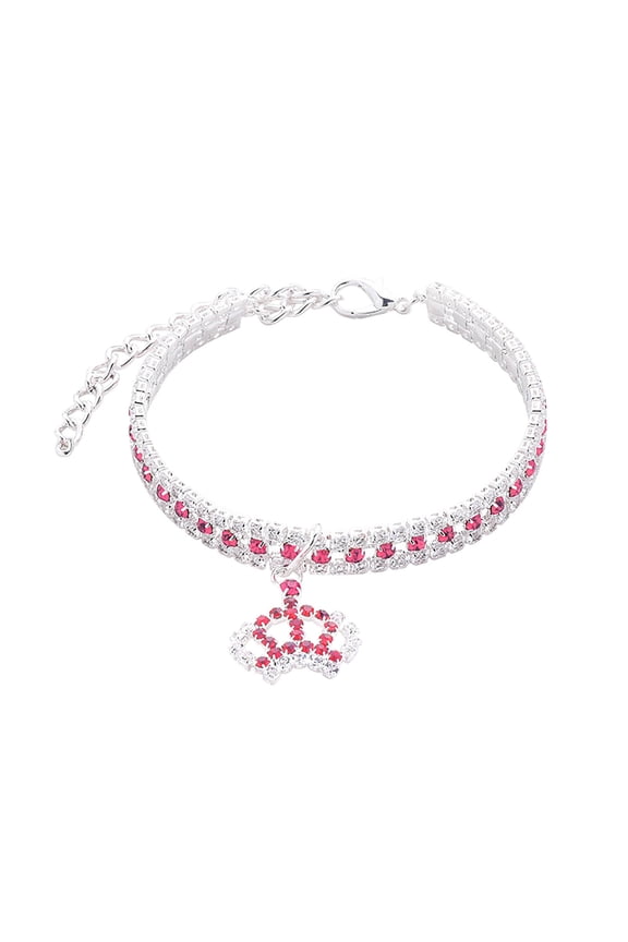 Pet accessories | Gold Chain Dog Necklace in Cuban Link Style Heavy Duty Chew-Proof Metal Chain for Medium to Large Dogs Multiple Length Options, M, Pink