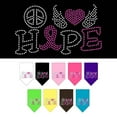 thumbnail image 1 of Pet and Dog Bandana Rhinestone, "Peace Love Hope Breast Cancer", 1 of 10
