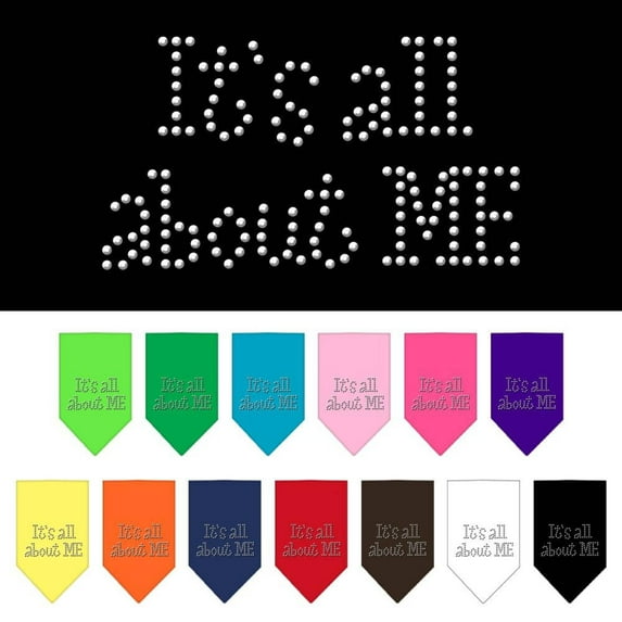 Its All About Me Rhinestone Bandana Bright Pink Small