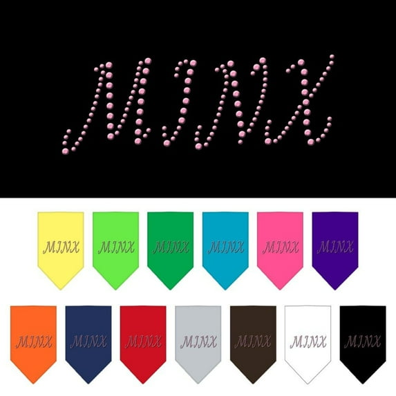 Minx Rhinestone Bandana Bright Pink Large