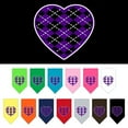 thumbnail image 1 of Pet and Dog Bandana Screen Printed, "Argyle Heart Purple", 1 of 5