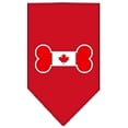 thumbnail image 1 of Pet and Dog Bandana Screen Printed, "Bone Shaped Canadian Flag", 1 of 2