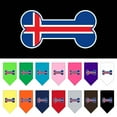 thumbnail image 1 of Pet and Dog Bandana Screen Printed, "Bone Shaped Iceland Flag", 1 of 10