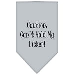 Pet and Dog Bandana Screen Printed, "Caution: Can't Hold My Licker"