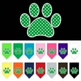 thumbnail image 1 of Pet and Dog Bandana Screen Printed, "Green Swiss Dot Paw", 1 of 10