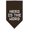 thumbnail image 1 of Nerd is the Word Screen Print Bandana Cocoa Small, 1 of 10
