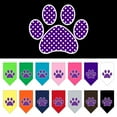 thumbnail image 1 of Purple Swiss Dot Paw Screen Print Bandana Lime Green Large, 1 of 10