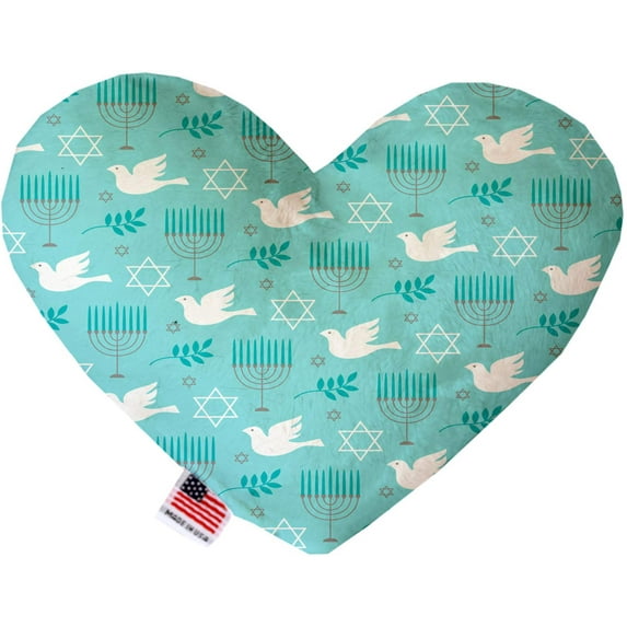 Pet and Dog Plush Heart or Bone Toy, "Hanukkah Group" (Available in different sizes, and 8 different pattern options!)