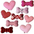 thumbnail image 1 of Pet and Dog Plush Heart or Bone Toy, "Valentine's Day Plaids, Dots  Chevron Group" (Available in different sizes and patterns!), 1 of 9
