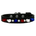 thumbnail image 1 of Pet and Dog Spike Collar, "Clear Crystals  Red, White and Blue Spikes”, 1 of 4