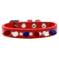 thumbnail image 1 of Pet and Dog Spike Collar, "Clear Crystals  Red, White and Blue Spikes”, 1 of 4