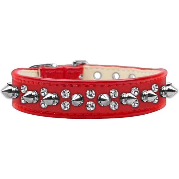 Pet and Dog Spike Collar, "Double Crystal Spikes"