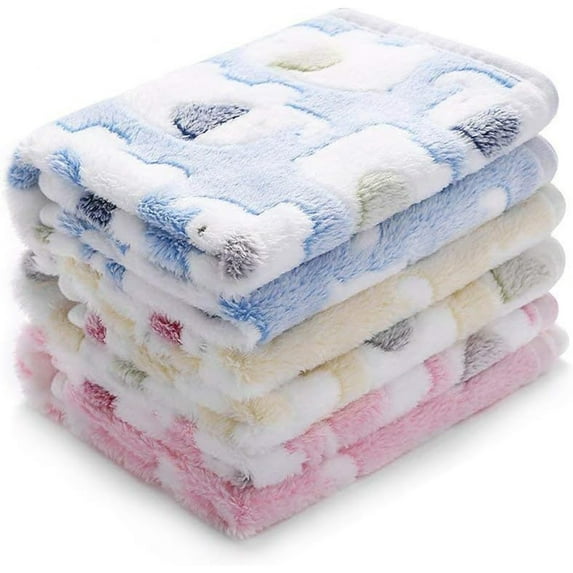 Pet blanket coral fleece---Blue elephant+Yellow elephant+Pink elephant--M:76*104CM