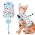 thumbnail image 1 of Pet chest harness and drawstring lightweight, soft, breathable mesh walk-in harness suitable forsmall, medium and large cats. Adjustable and easy to control harness to prevent escape, 1 of 7