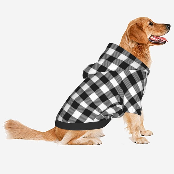 Pet clothes Set of Plaid Jackets for Medium & Large Dogs Warm Flannel Vest with Red Black and Black White Themes in 5 Sizes