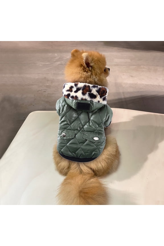 Pet clothes Small Pet Winter Hoodie Coat for Puppies and Cats—Lightweight Warmth Easy Fit for Small Breeds, 20 cm, Green