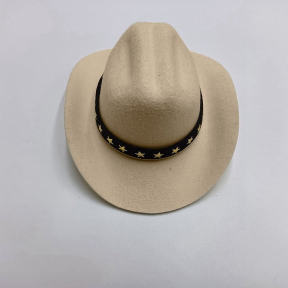 Pet cowboy hat Medium Beige Pet Cowboy Hat: Western Dog Cat Costume Hat for Photo Prop, Adjustable Plush Pet Accessory for Small Pets in Beige M