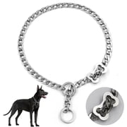 Chain Dog Collar, Metal Links Walking Training Collar, for Small, Medium, Large Dogs (S)