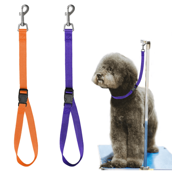 Pet dog grooming ring, 2-piece adjustable nylon restraint set, grooming arm accessories, fixed dog bathing safety belt, pet grooming table bathtub