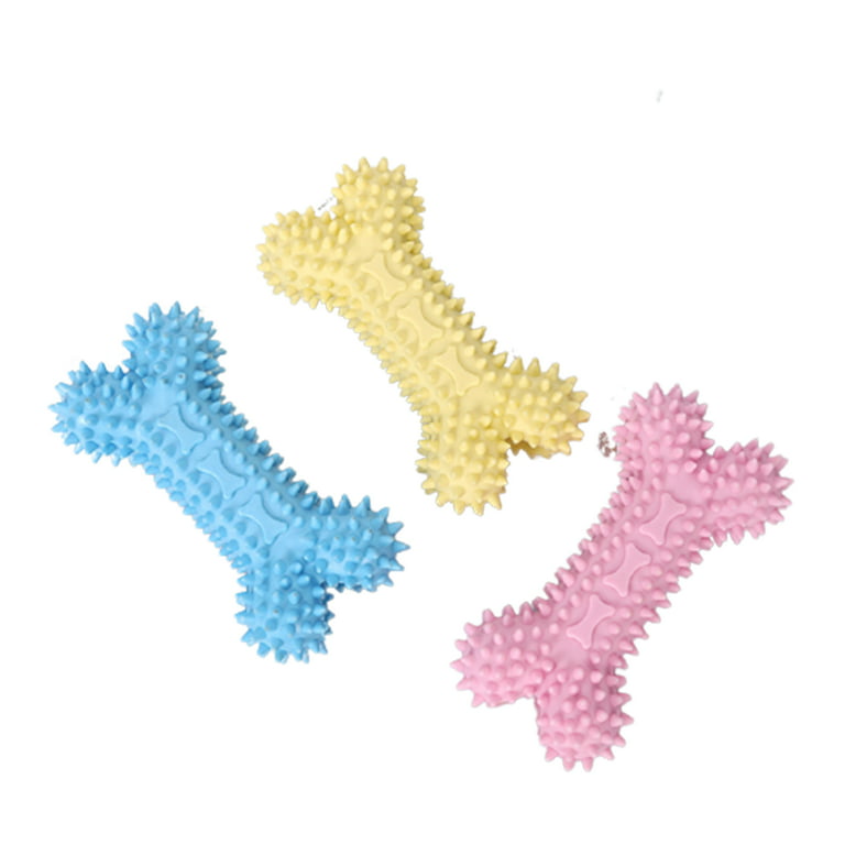 Pet dog puppies chewy toy bone big piercing 3PCS Colourful Dog Chew Toys  Set Teething Interactives Toys Teeth Cleaning Toy Set Pet Supplies For Dog
