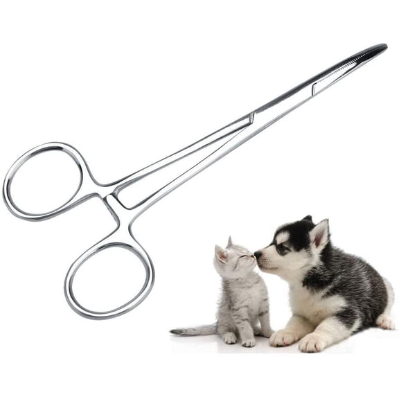 Pet ear locking pliers dog ear hair puller pet grooming scissors dog grooming locking tweezers, good strong animal care pet grooming tools (silver) (1pcs)