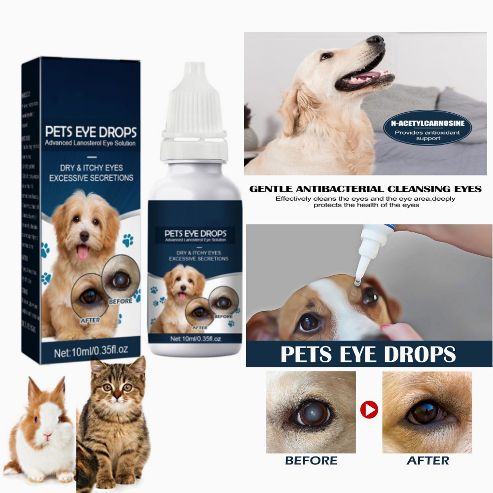 Pet eye drops for cats and dogs to remove tear marks to relieve eye