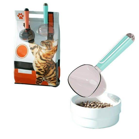 Pet food storage container with clip, large-capacity hygienic bin for cats and dogs, easy pour design for daily feeding