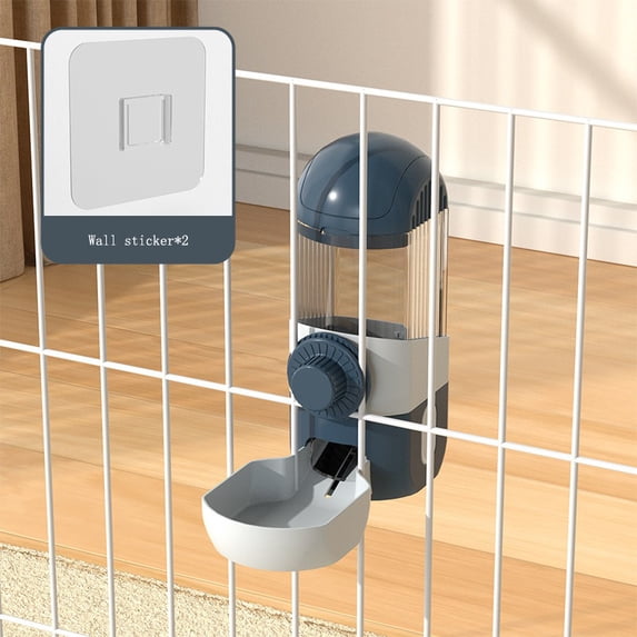 Pet hanging water feeder cat and dog hanging cage automatic food and water feeding artifact pet supplies (blue Feeding)
