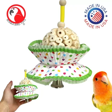 BONKA BIRD TOYS 1925 Cake Sola Shred Chew Toy For Parrots, Parrotlets, Budgies, Finches, Lovebirds, Cockatoos