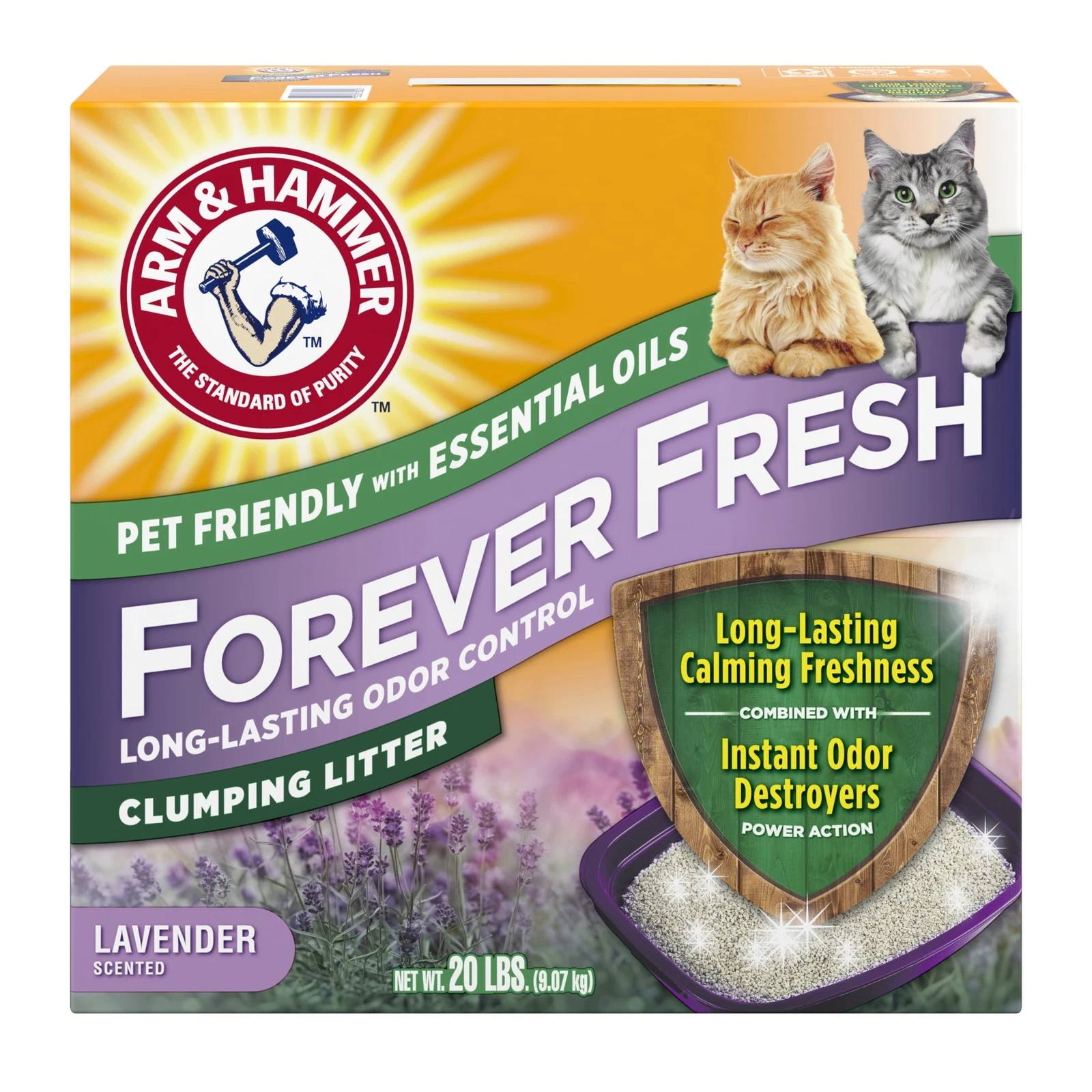 Pet kare - 20 lb. Clumping Cat Litter, Lavender Essential Oil, Multi-Cat