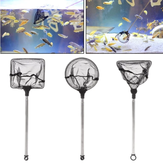 Pet kare - Aquarium Small Fish Shrimp Catching Net With Retractable Stainless Steel Stick
