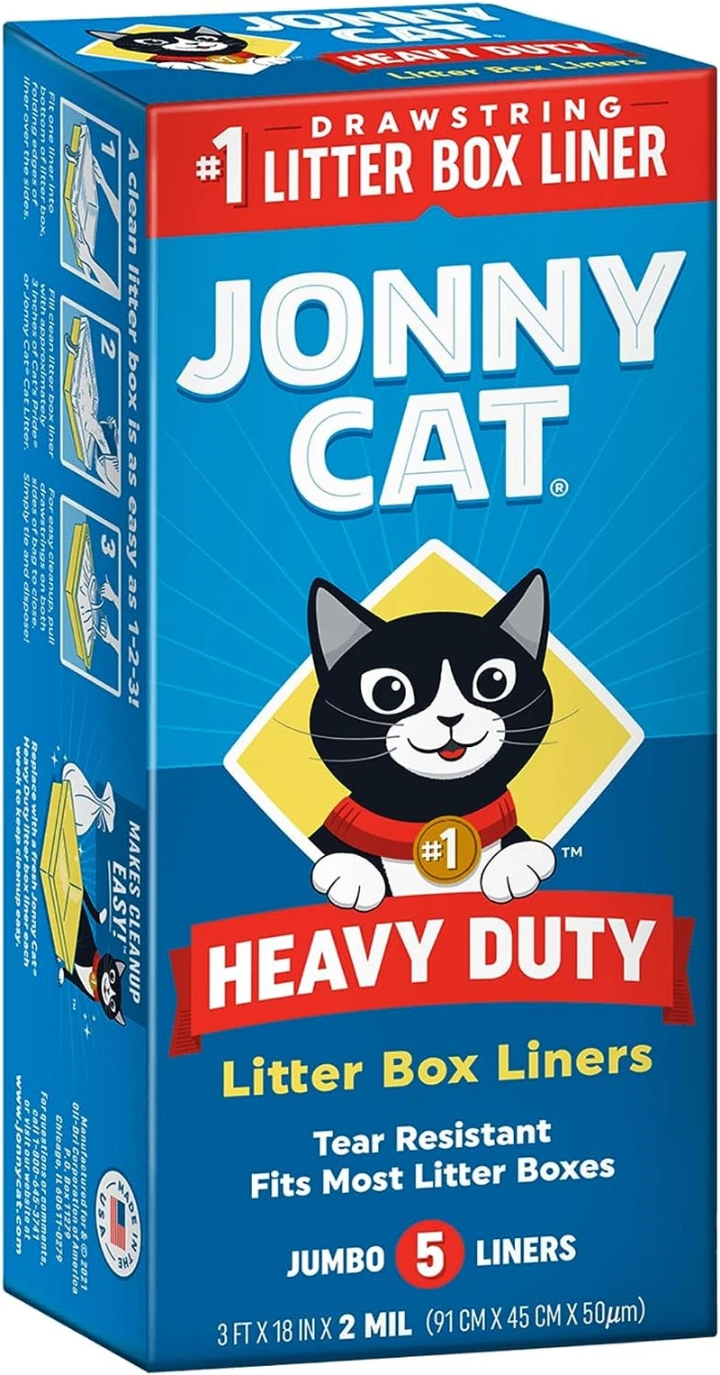 Pet kare - Jonny Cat Heavy Duty Jumbo Tear-Resistant Litter Box Liners, 15 Count free shipp