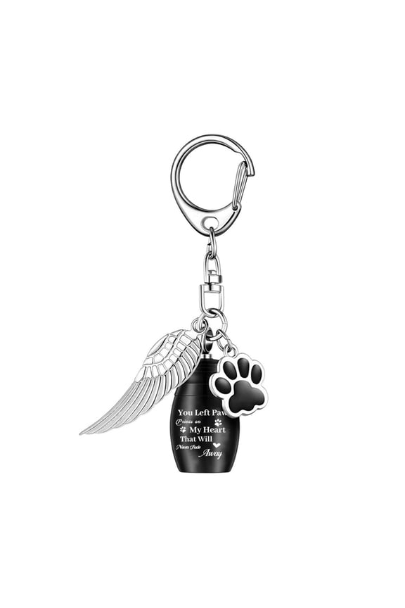 Pet memorialS Key chain wingeds Urn Pendant Stainless Steel Pet Loss Jewelry For Perdurable