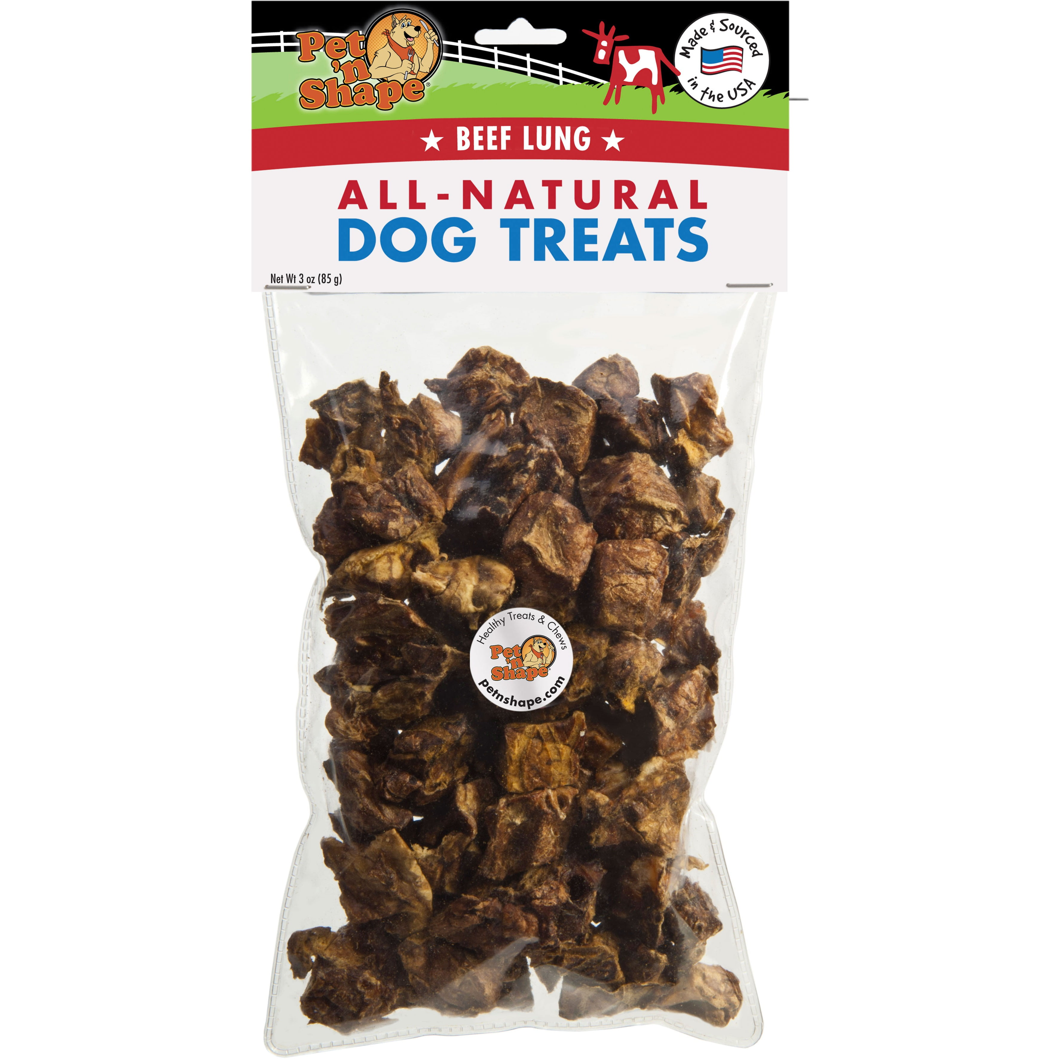 Pet 'n Shape All Natural Beef Lung Bites Dog Treats, 3 Oz. Bag