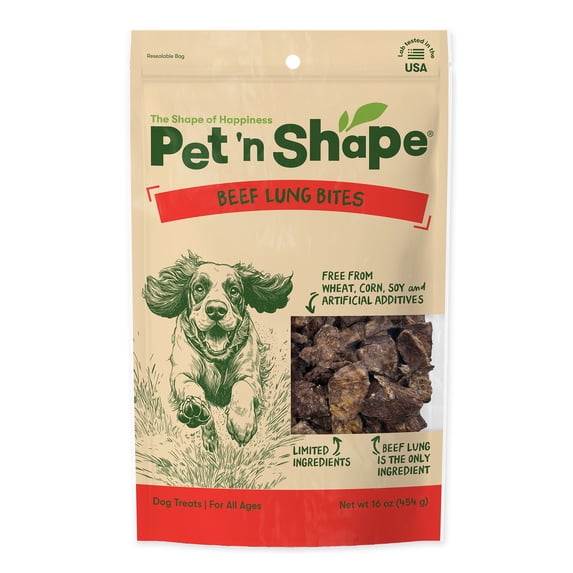 Pet 'n Shape Beef Lung Dog Treats – Made and Sourced in The USA - Natural Healthy Treats, 1 Pound