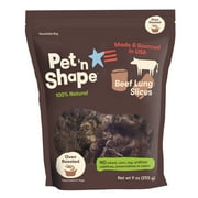 Pet 'n Shape Beef Lung Dog Treats – Made and Sourced in The USA - Natural Healthy Treats, 9 Ounce