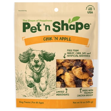 Pet 'n Shape Chik 'n Apple Slices - Natural Wrapped Dog Treat, 16 Oz.