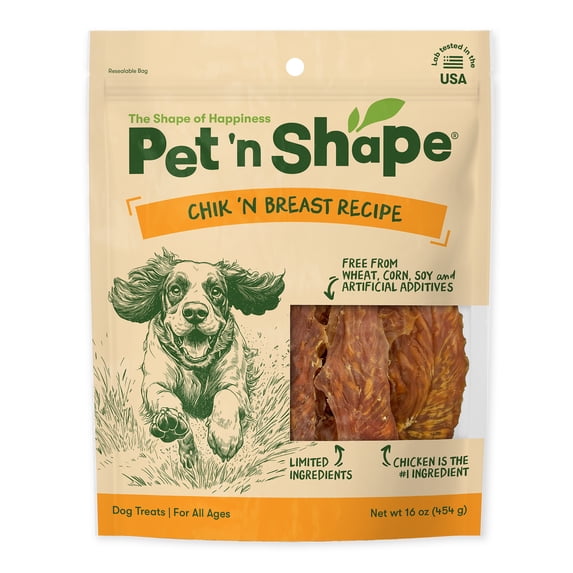 Pet 'n Shape Chik'n Breast Jerky Treats – Natural Chicken Dog Treats, 1 Pound