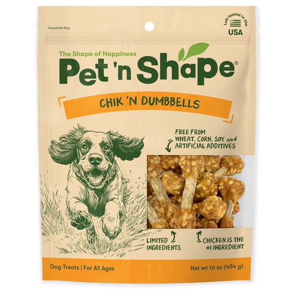 Pet 'n Shape Chik 'n Rice Dumbells - Natural Dog Treats, Chicken, 1 Pound