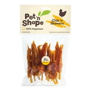 Pet 'n Shape Chik 'n Skewers – Chicken Wrapped Rawhide Chew Dog Treats - 8 Ounce