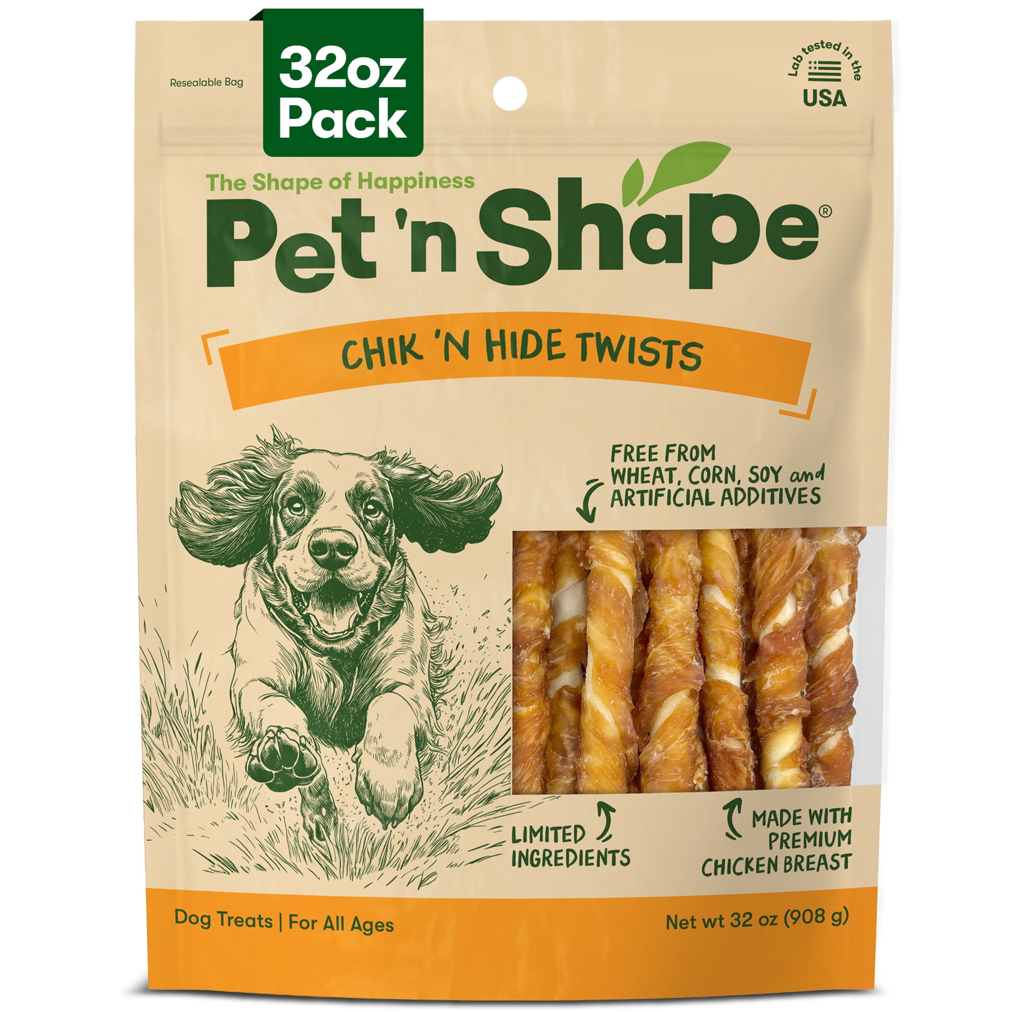 Pet 'n Shape Hide Twists – Chicken Wrapped Rawhide Dog Treats - Small Twist - 2 Pounds