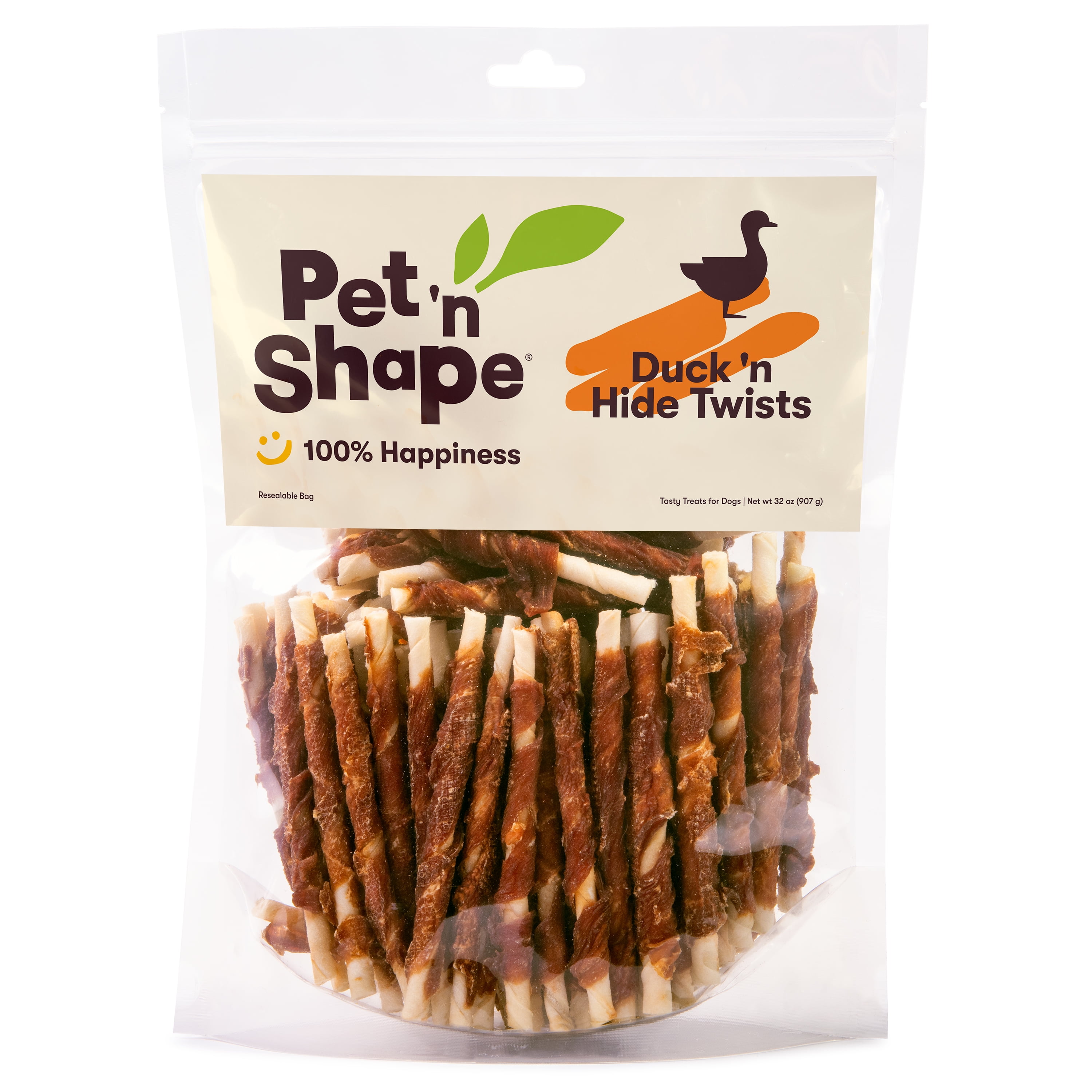 Pet 'n Shape Hide Twists Duck Wrapped Rawhide Dog Treats Small
