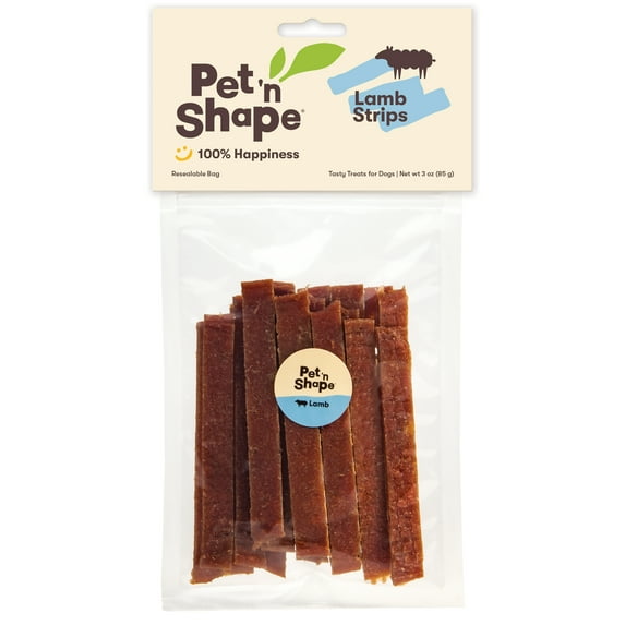 Pet 'n Shape Lamb Jerky Strip - Natural Dog Treats, 3 Ounce, 1 Pack