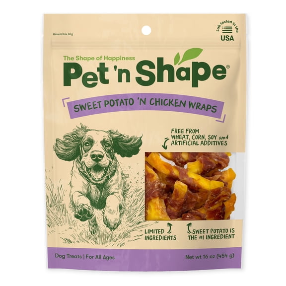 Pet 'n Shape Sweet Potato Chews Jerky Dog Treats - 1 Pound