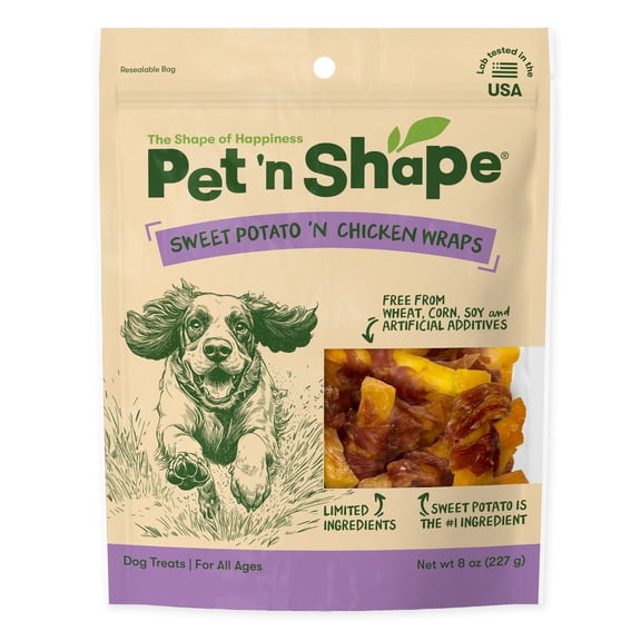 Pet 'n Shape Sweet Potato Chews Jerky Dog Treats - 8 Ounce