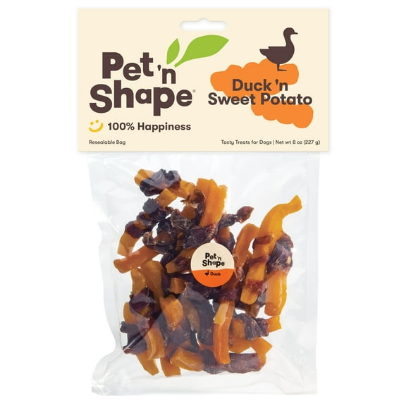 Pet 'n Shape Sweet Potato Chews – Natural Duck Wrapped Sweet Potato Dog Treats - 8 Ounce